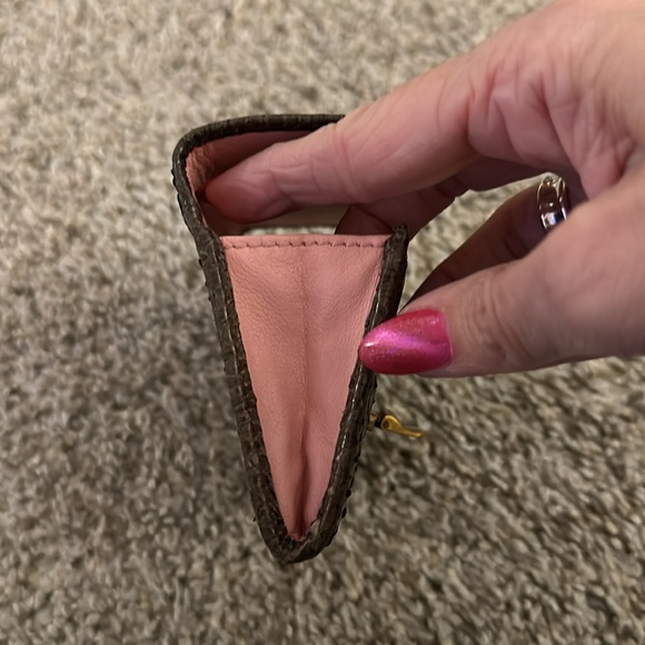 Nina Ricci Vintage 80’s 90’s Taupe/Brown Snake Leather Small Wallet - Picture 7 of 15